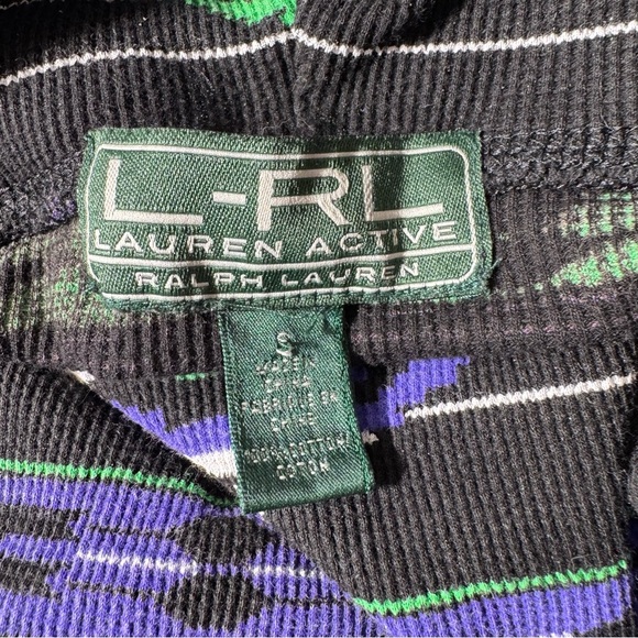 Ralph Lauren Active Thermal Cowl Neck Aztec Shirt Black Purple Green - Picture 9 of 10